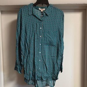 Teal Patterned Shirt